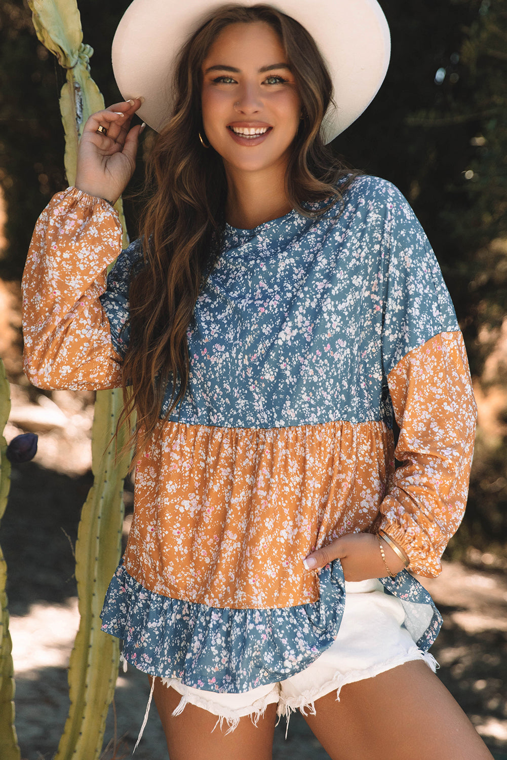 Floral Round Neck Blouse