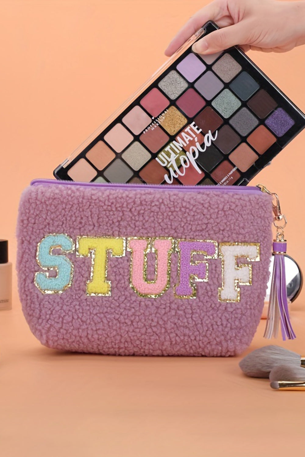 STUFF Sparkle Letter Makeup Bag