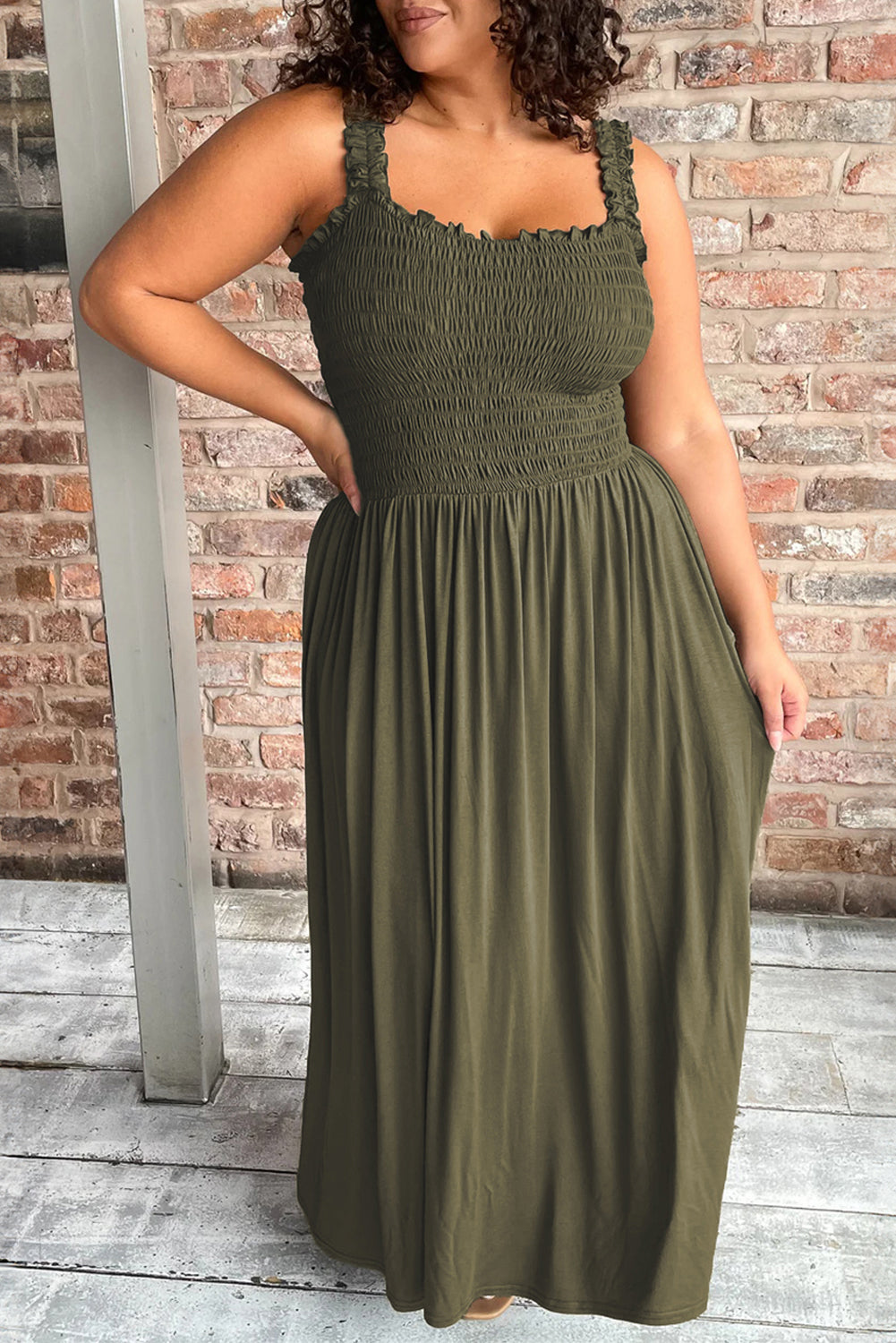 Jungle Green Plus Size Maxi Dress