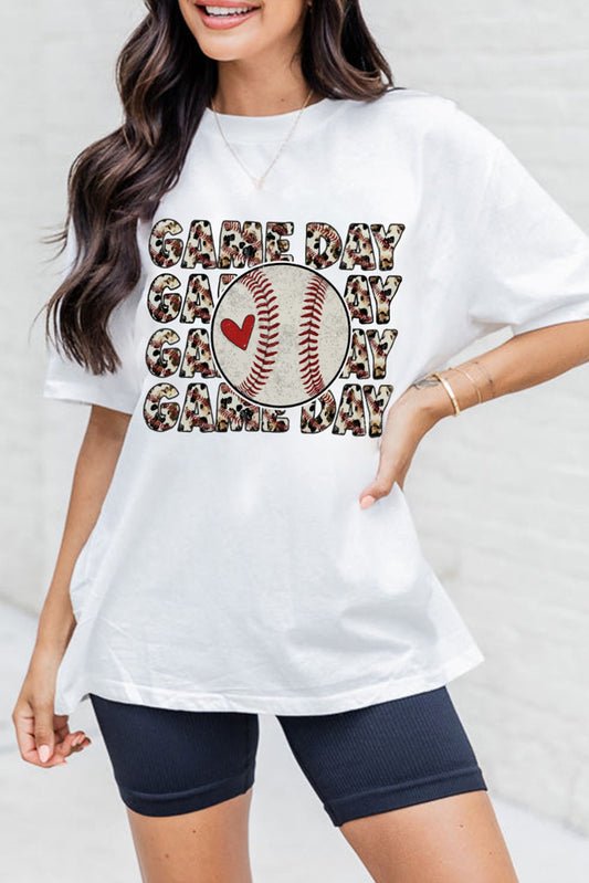 White Baseball GAME DAY Graphic Tee