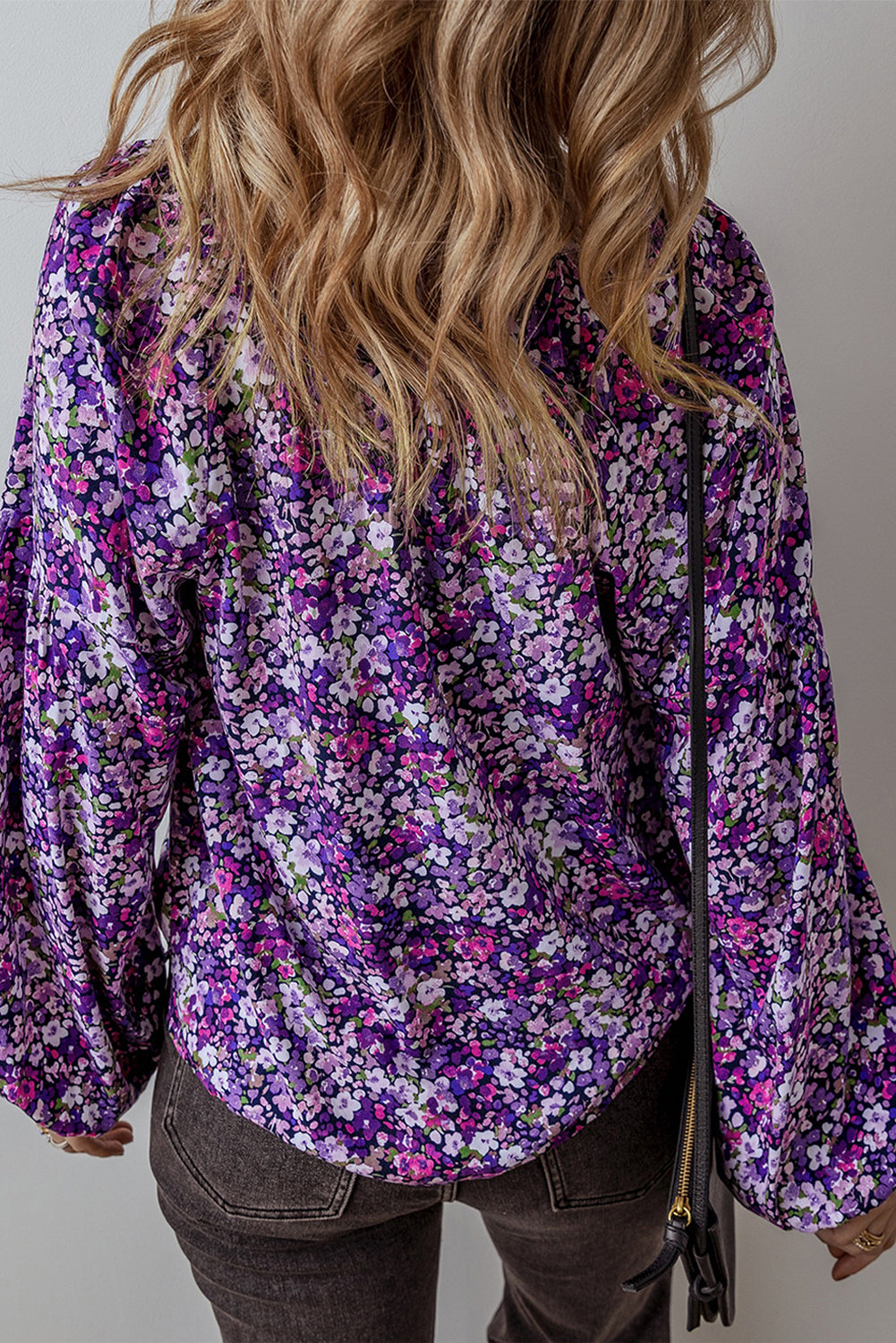 Purple Boho Flower Blouse