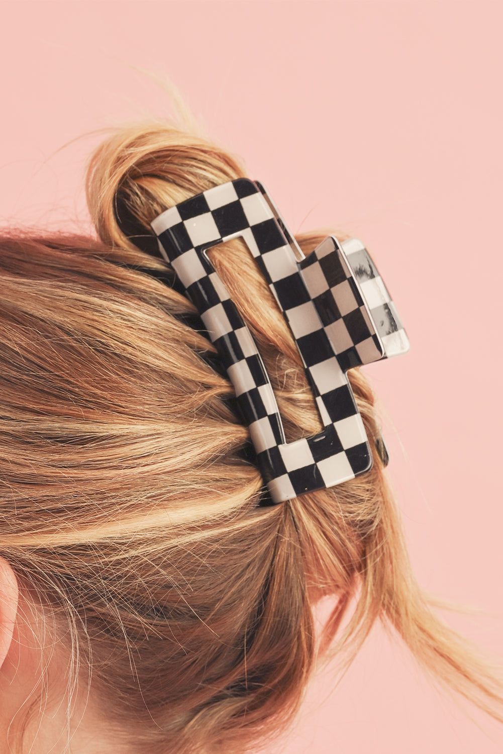 Checkered Print  Hair Clip