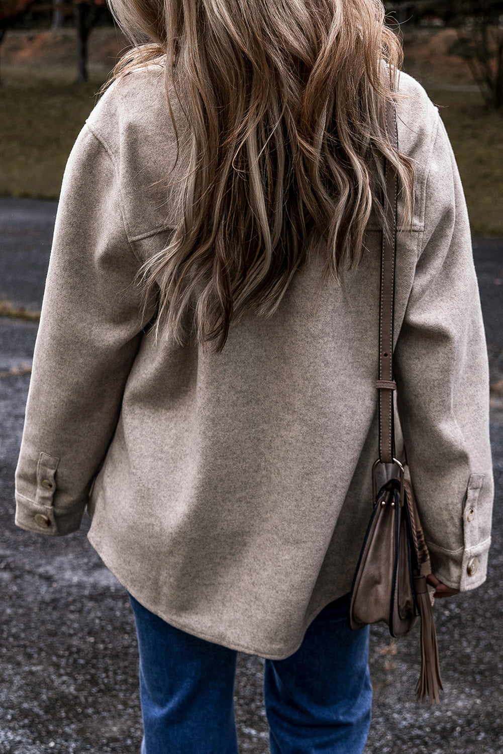 Light Grey Buttoned Shacket