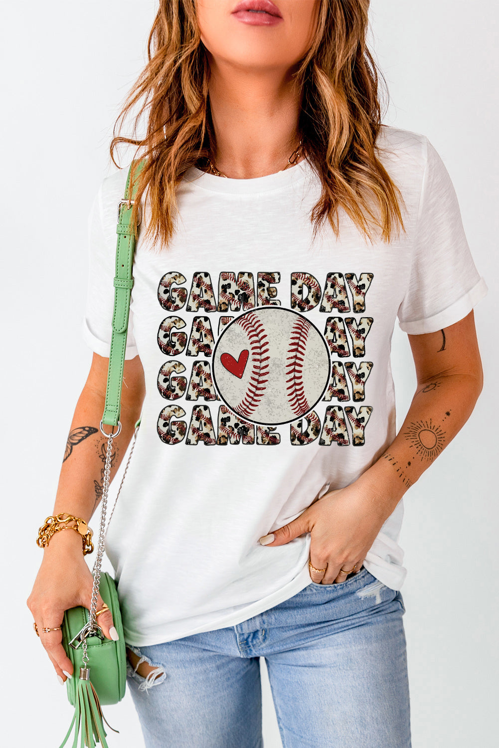 White Baseball GAME DAY Graphic Tee