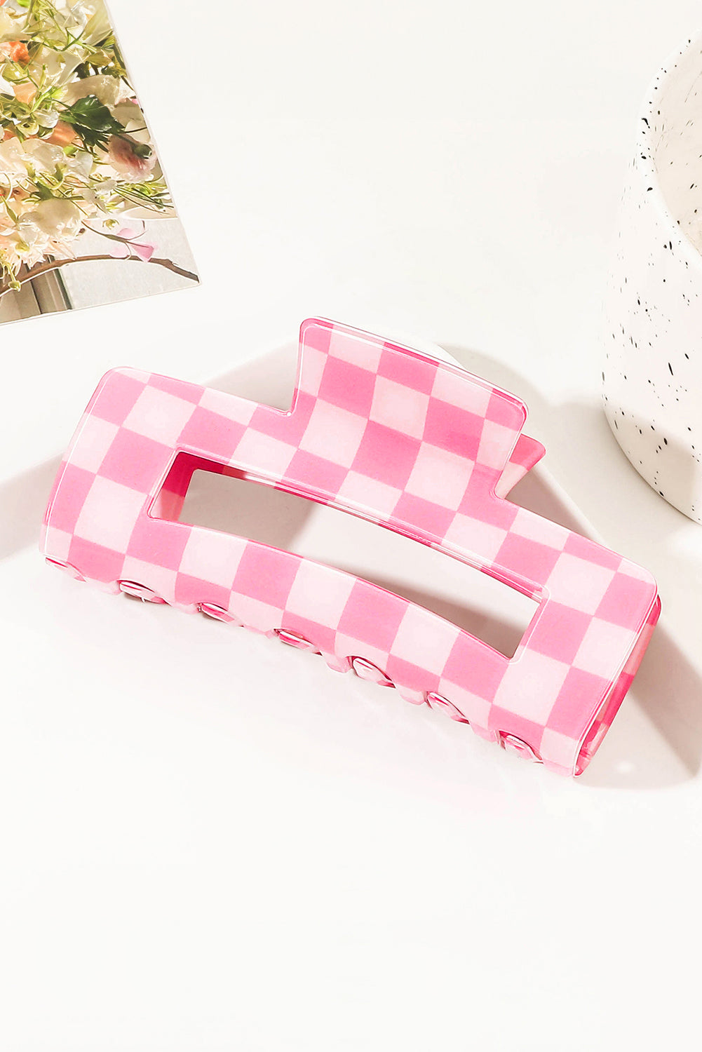 Checkered Print  Hair Clip