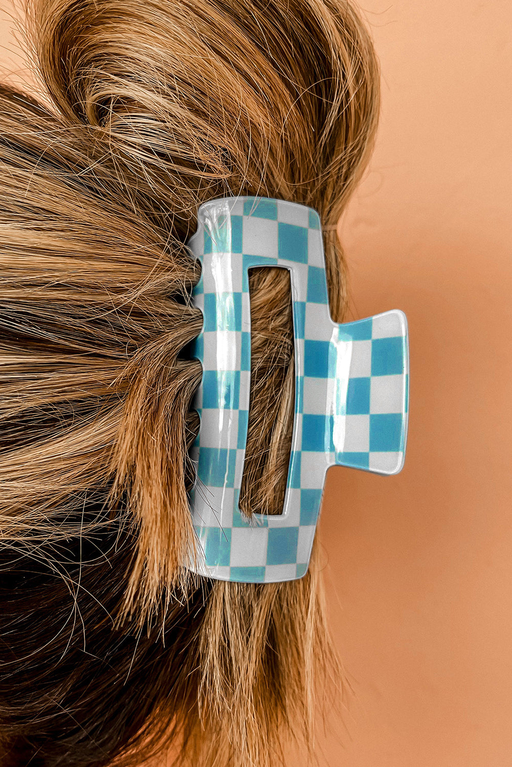 Checkered Print  Hair Clip