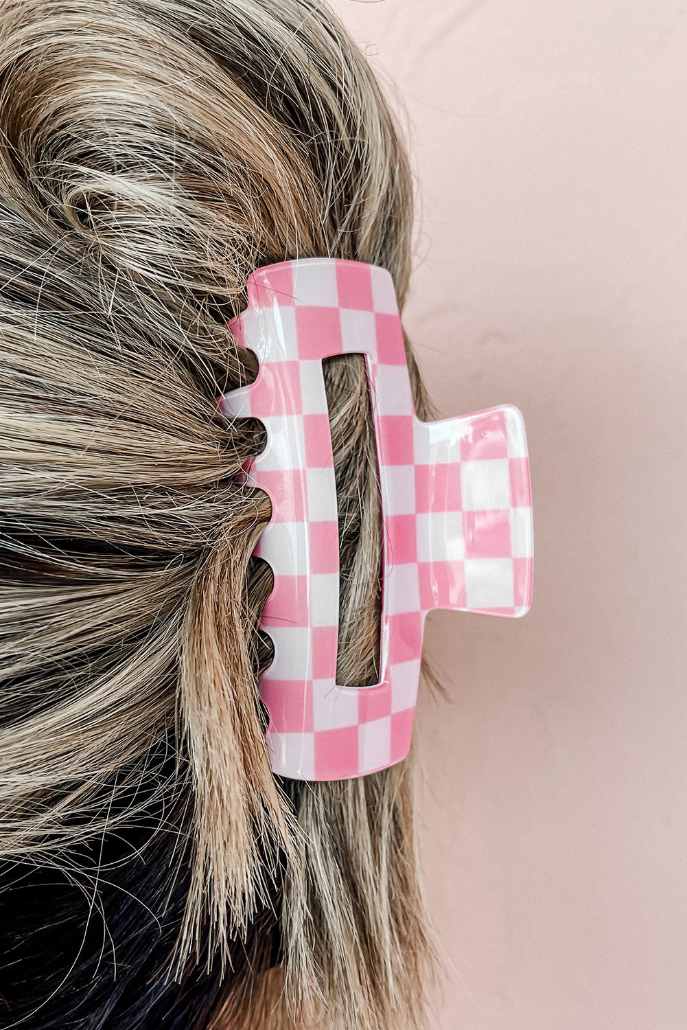 Checkered Print  Hair Clip