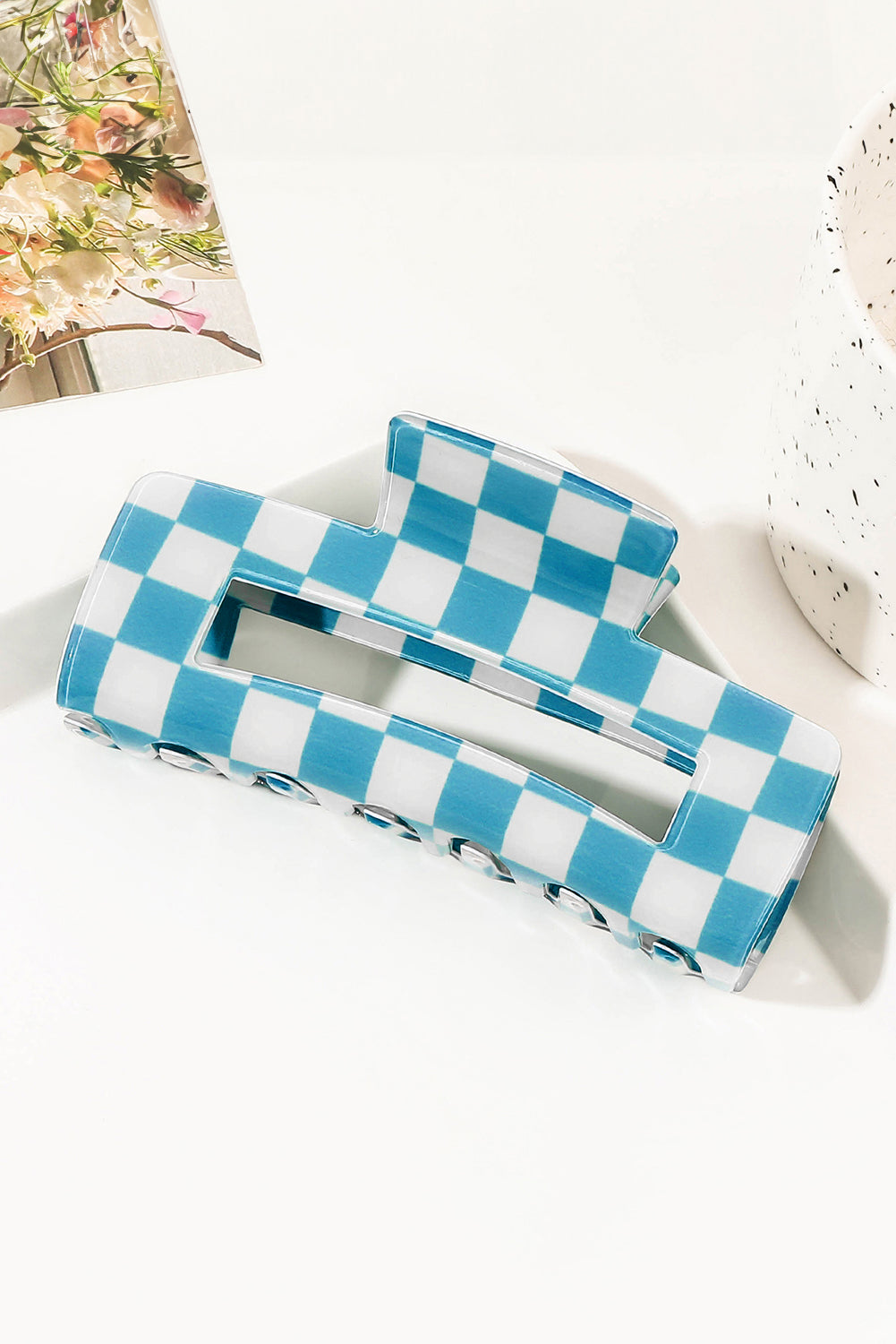 Checkered Print  Hair Clip