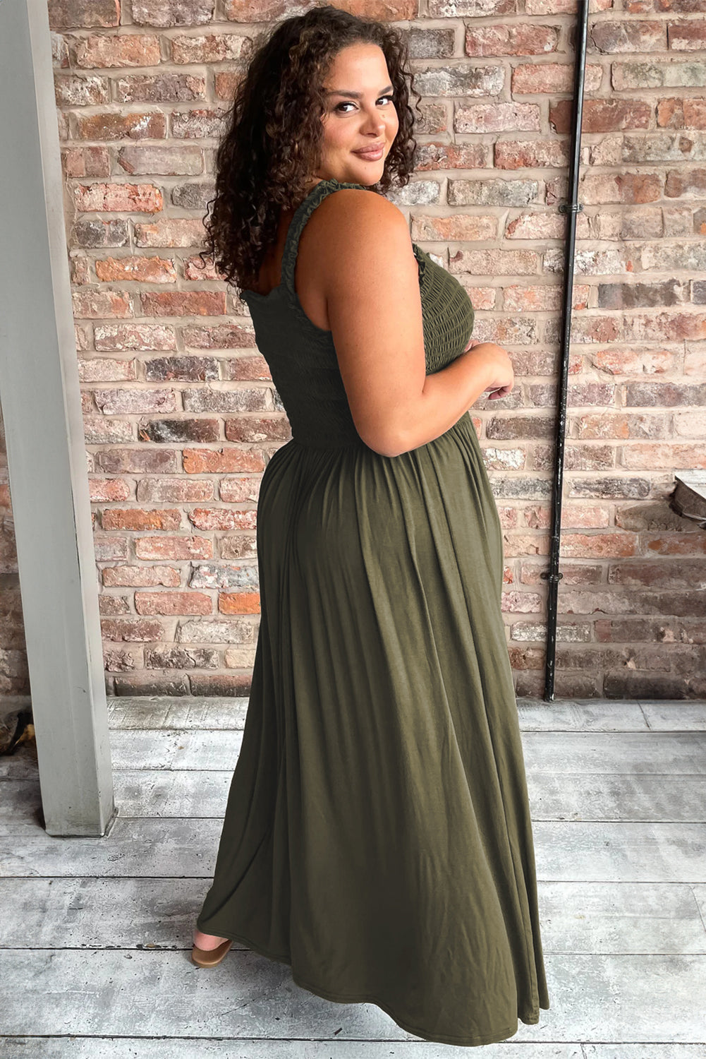 Jungle Green Plus Size Maxi Dress