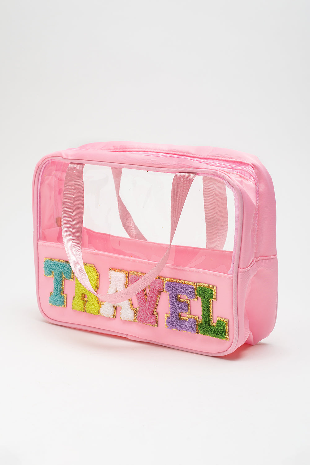 Light Pink TRAVEL Clear Makeup Bag