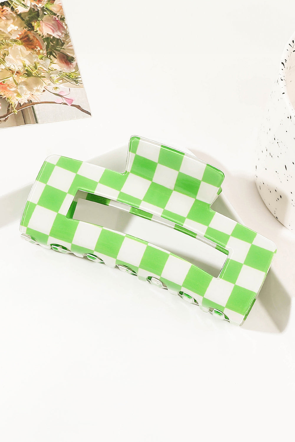 Checkered Print  Hair Clip