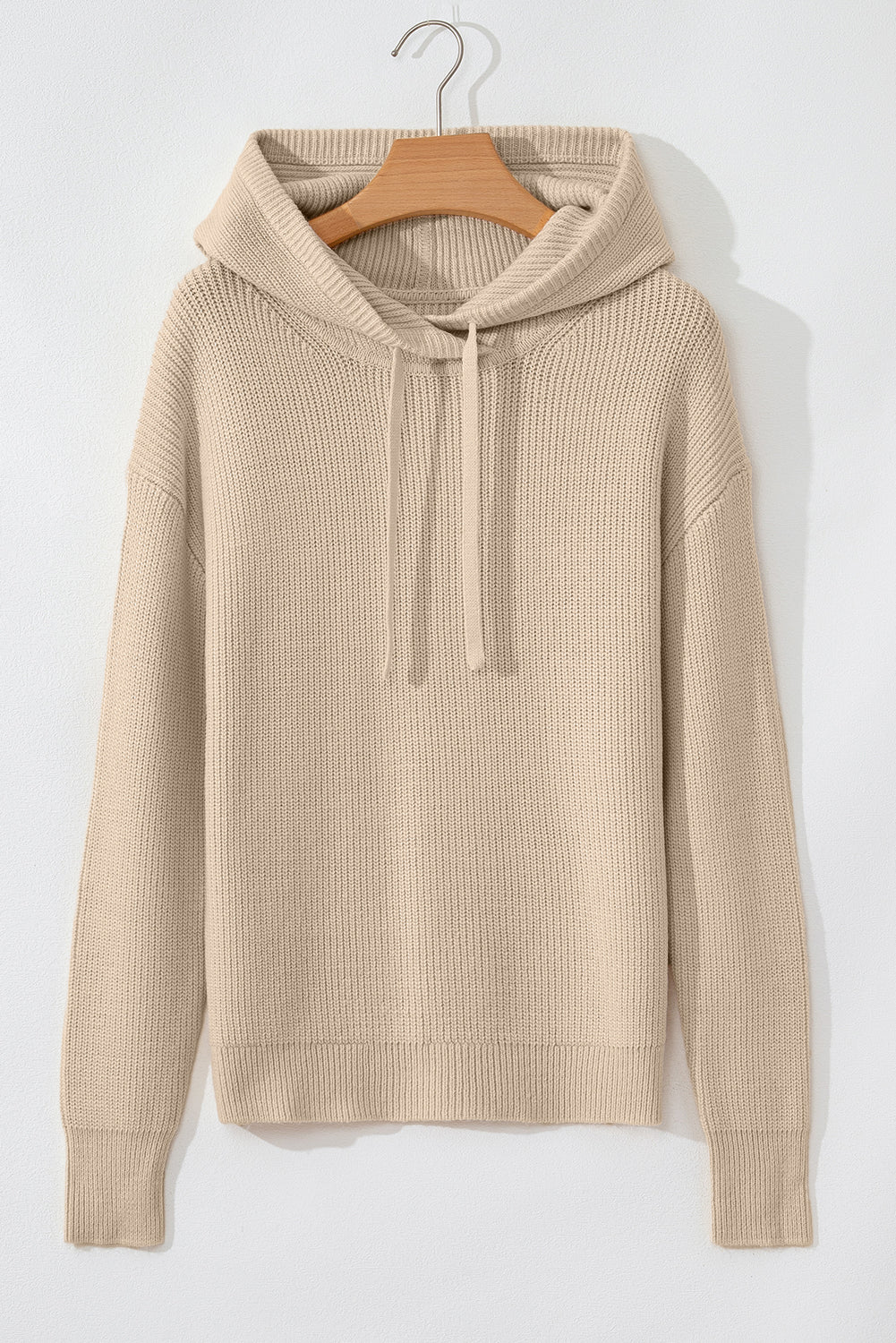 Beige Drawstring Pullover