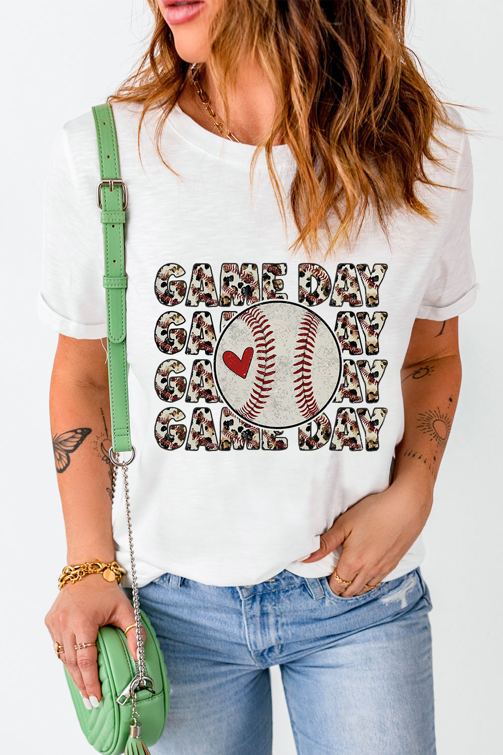 White Baseball GAME DAY Graphic Tee