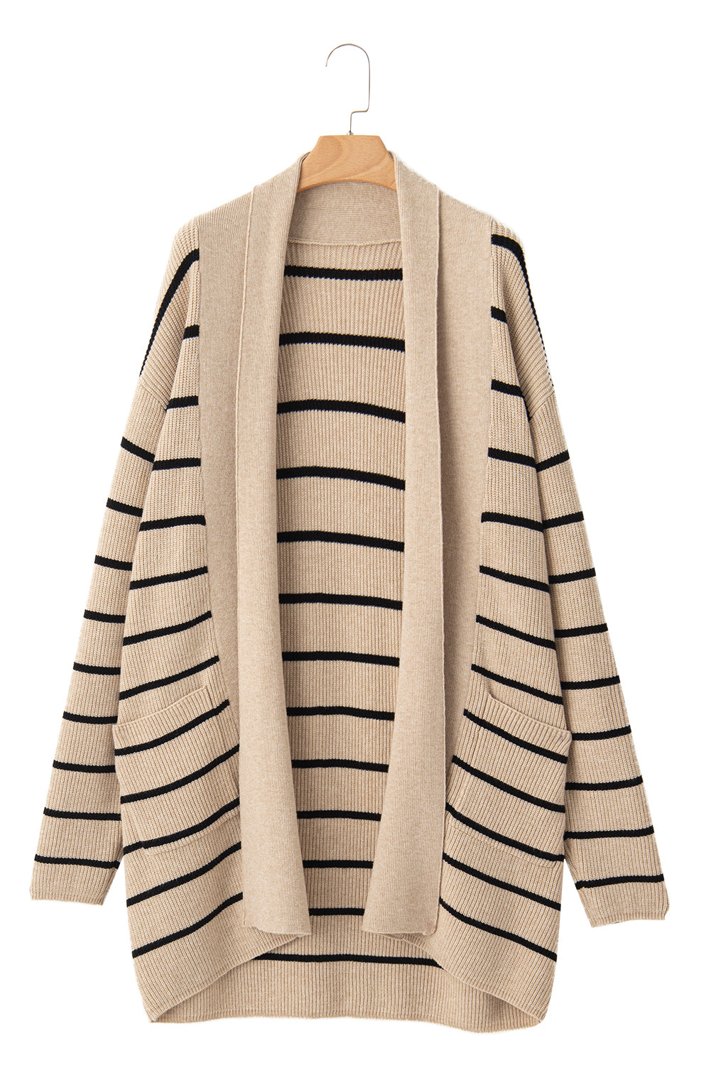 Black Thick Striped Cardigan