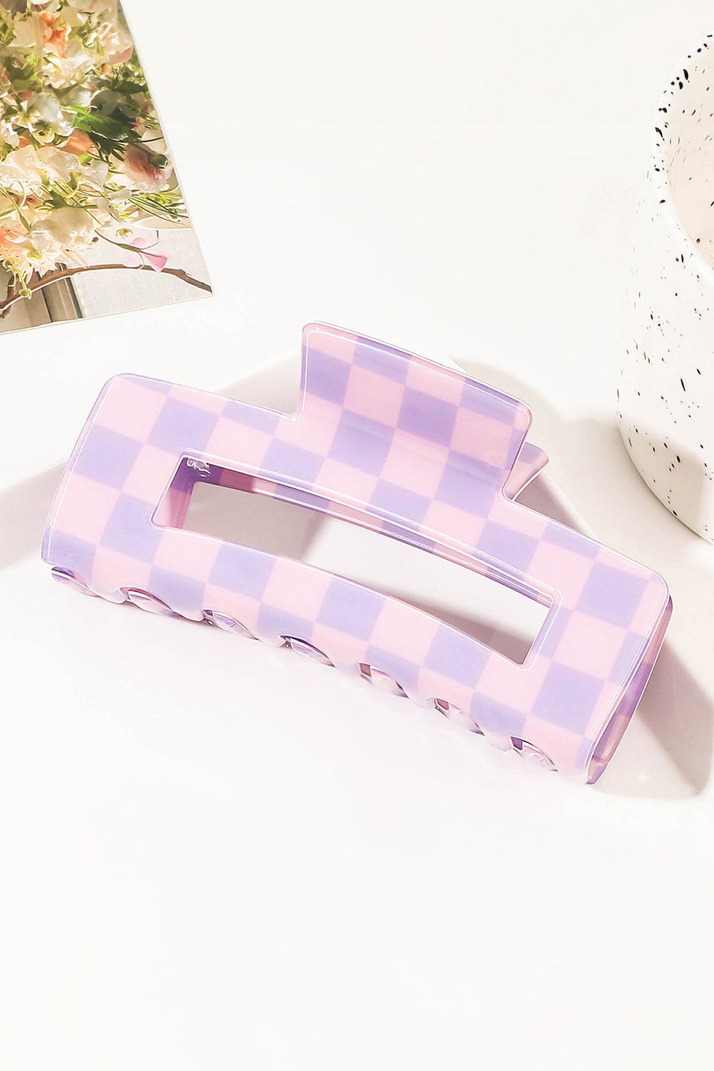 Checkered Print  Hair Clip