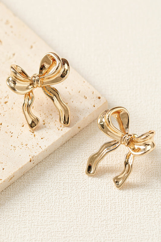 Elegant Ribbon Stud Earrings