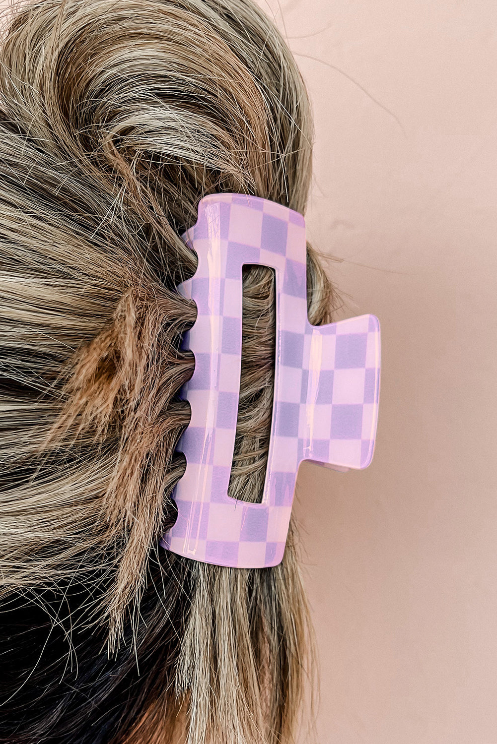 Checkered Print  Hair Clip