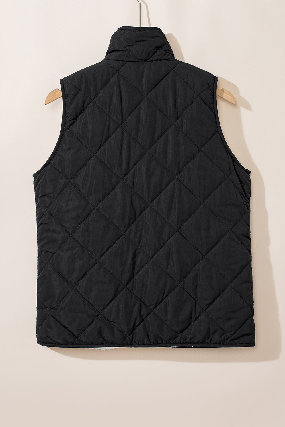 Black Zip Up Fleece Lined Vest