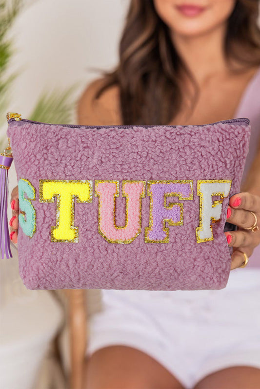 STUFF Sparkle Letter Makeup Bag