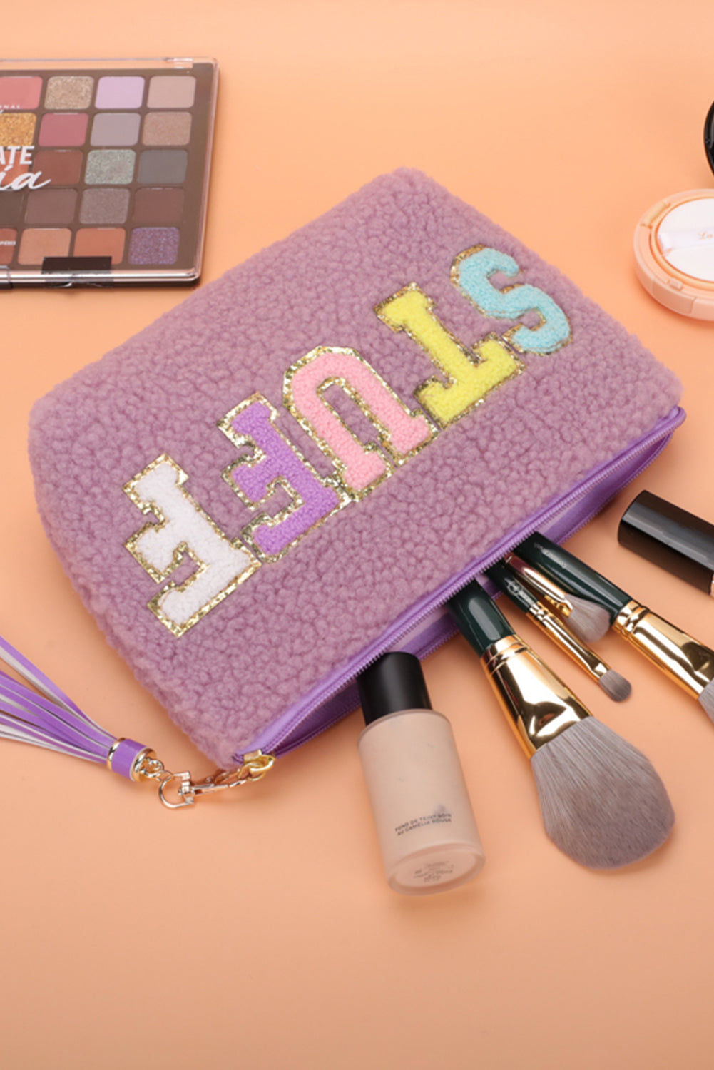 STUFF Sparkle Letter Makeup Bag