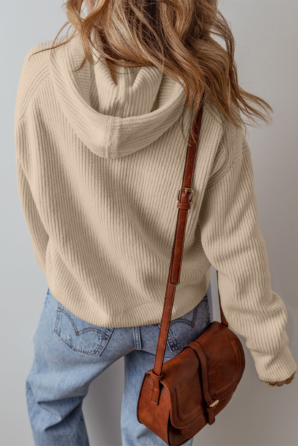 Beige Drawstring Pullover