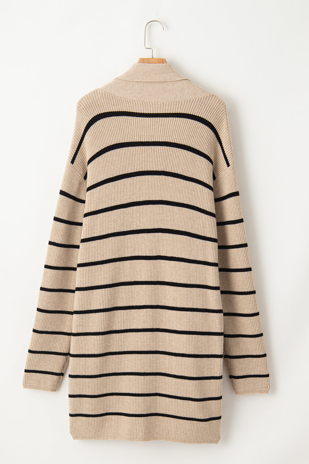 Black Thick Striped Cardigan