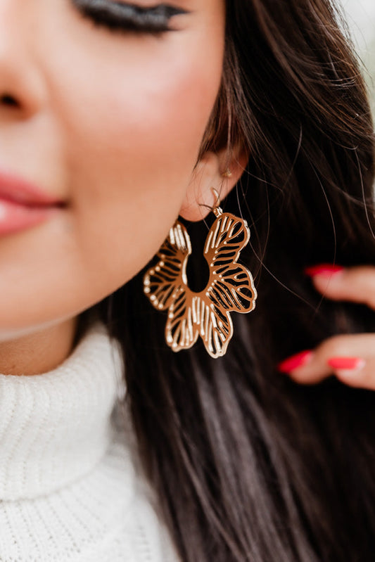 Gold Flower Earrings