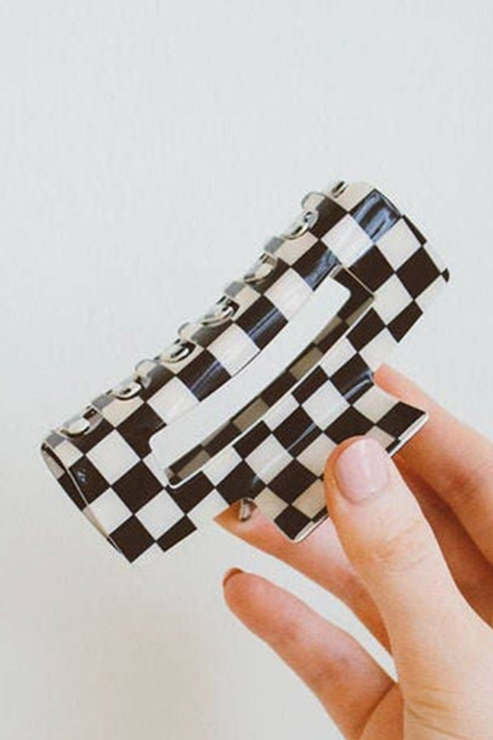 Checkered Print  Hair Clip