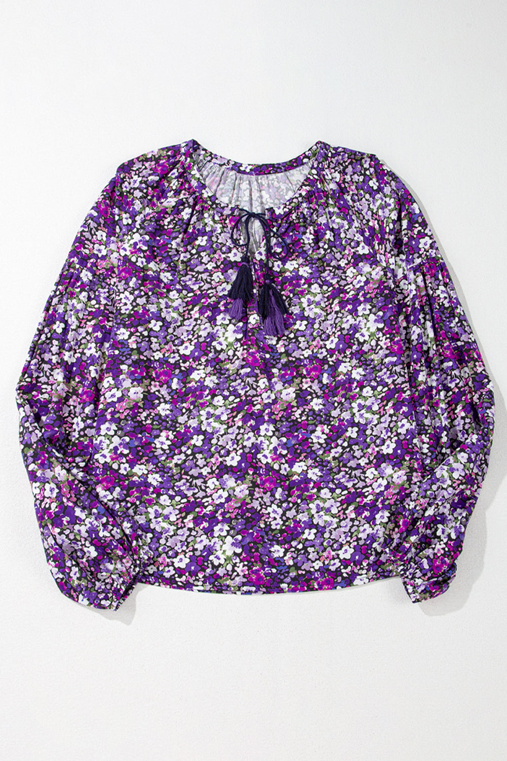 Purple Boho Flower Blouse