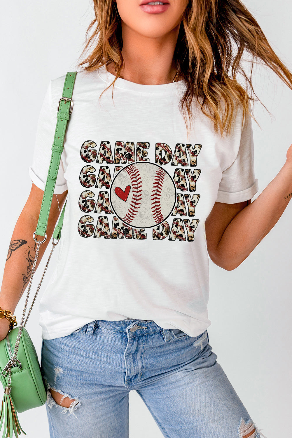 White Baseball GAME DAY Graphic Tee