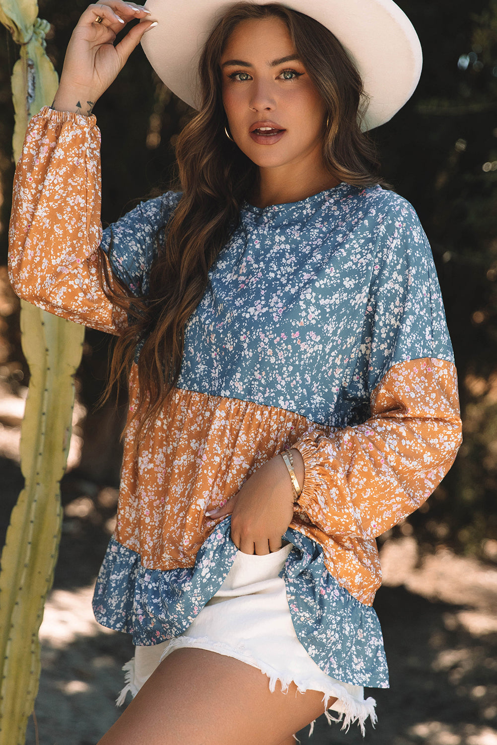 Floral Round Neck Blouse